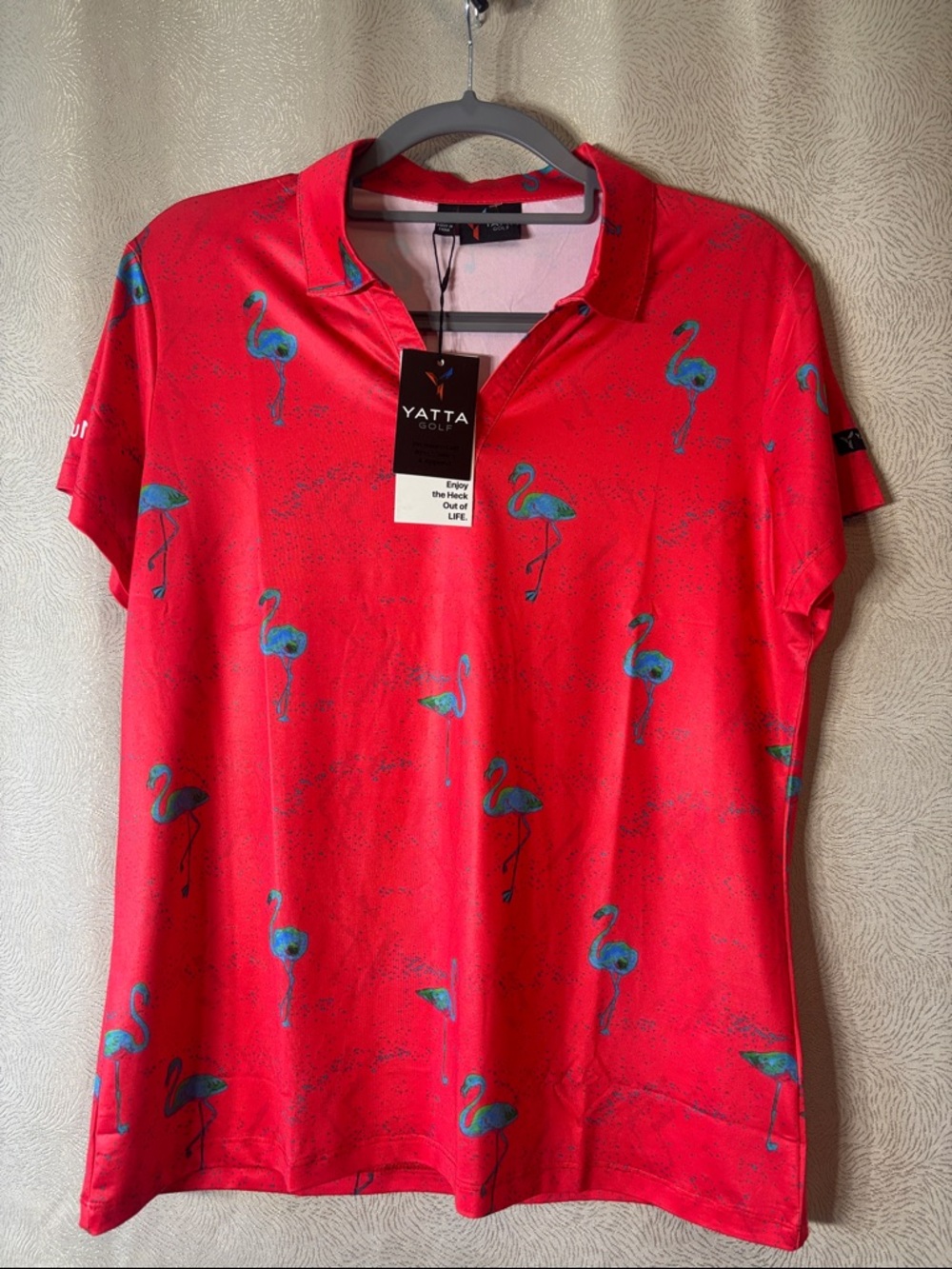 Yatta Golf Women's Flamingo Print Polo - Red 0232